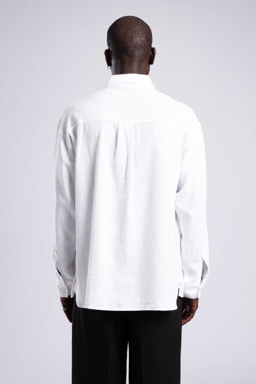 Classic White Linen Shirt for Men – Relaxed Fit