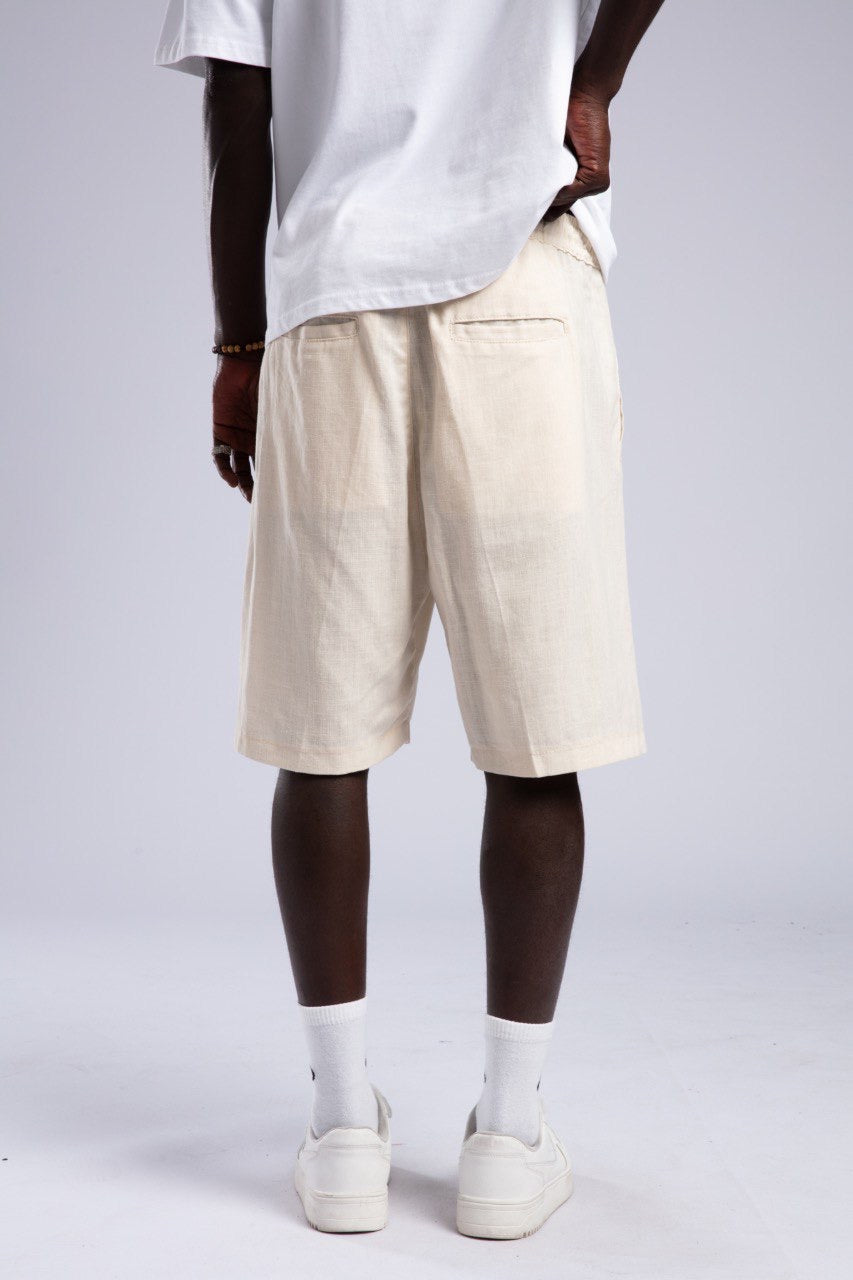 Relaxed Beige Knee-Length Casual Summer Streetwear Shorts