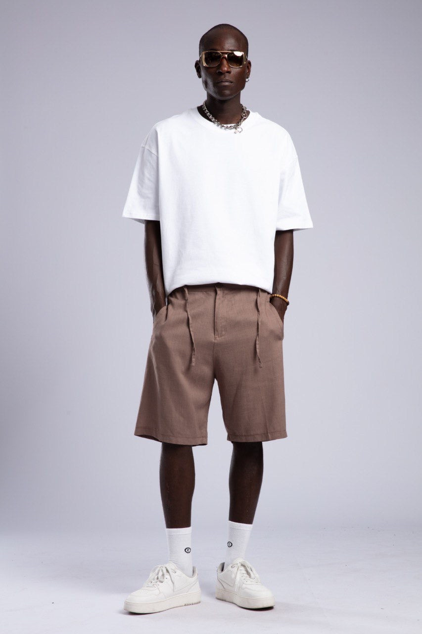 Relaxed Brown Knee-Length Casual Summer Streetwear Shorts