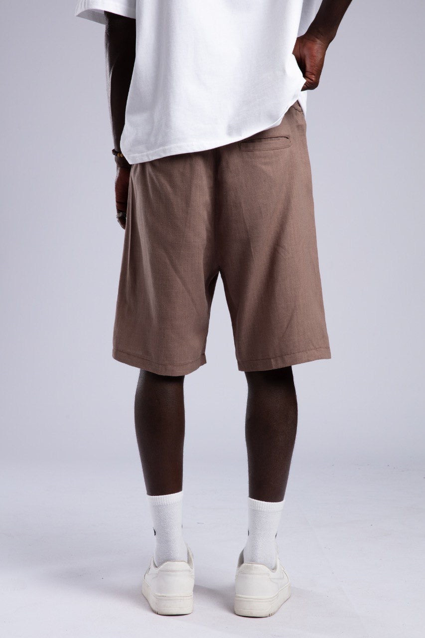 Relaxed Brown Knee-Length Casual Summer Streetwear Shorts