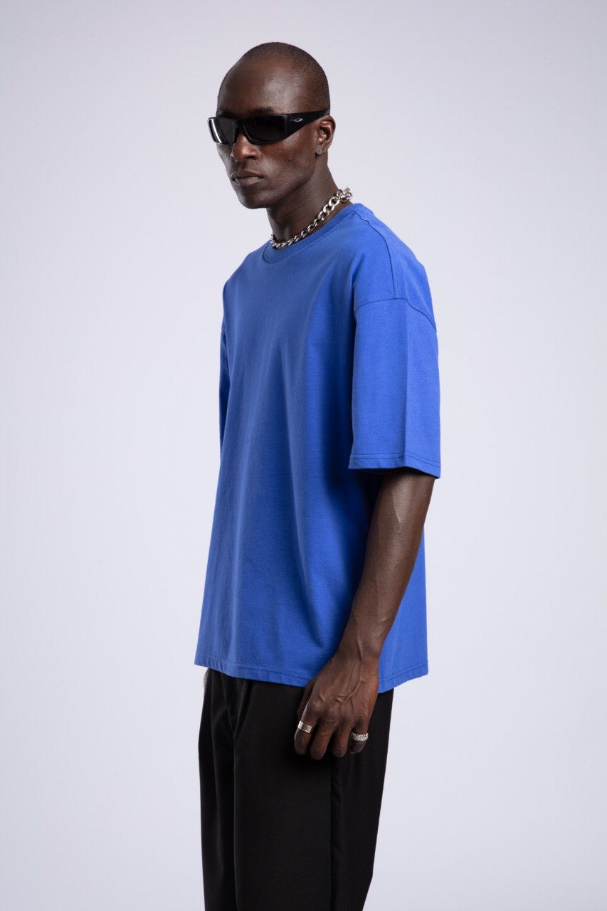 Men's Blue Oversized T-Shirt with Black Pants