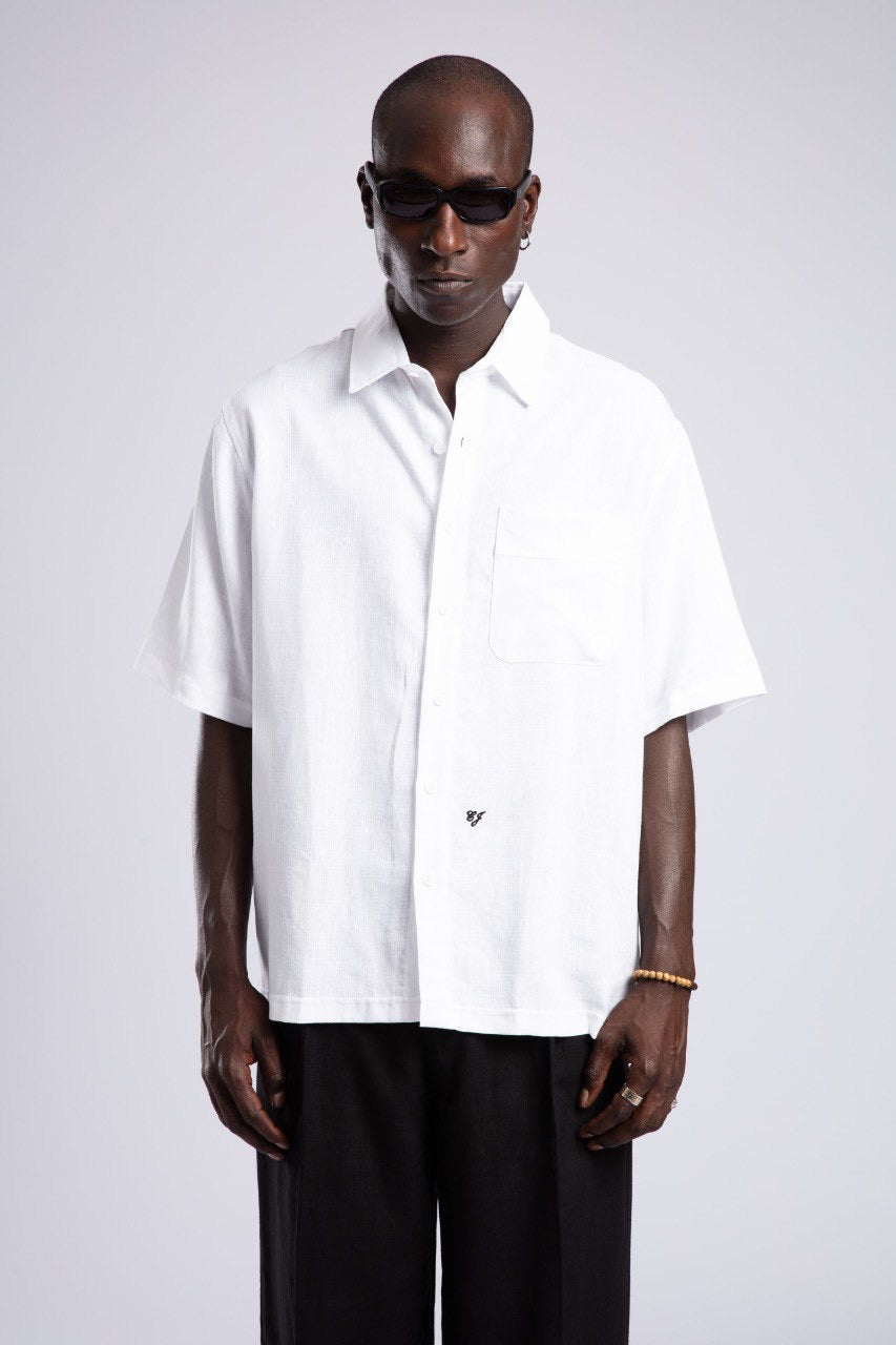 Men's White Short Sleeve Shirt