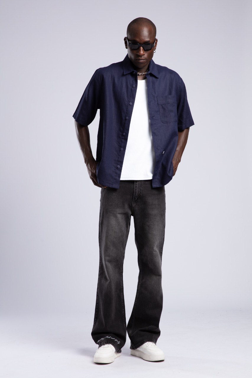 Men's Navy Short Sleeve Shirt