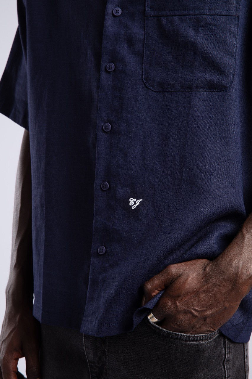 Men's Navy Short Sleeve Shirt