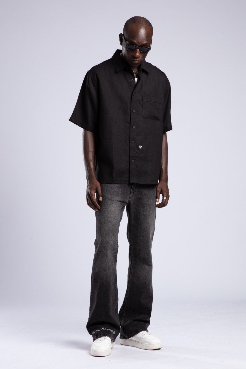 Men's Black Short Sleeve Shirt