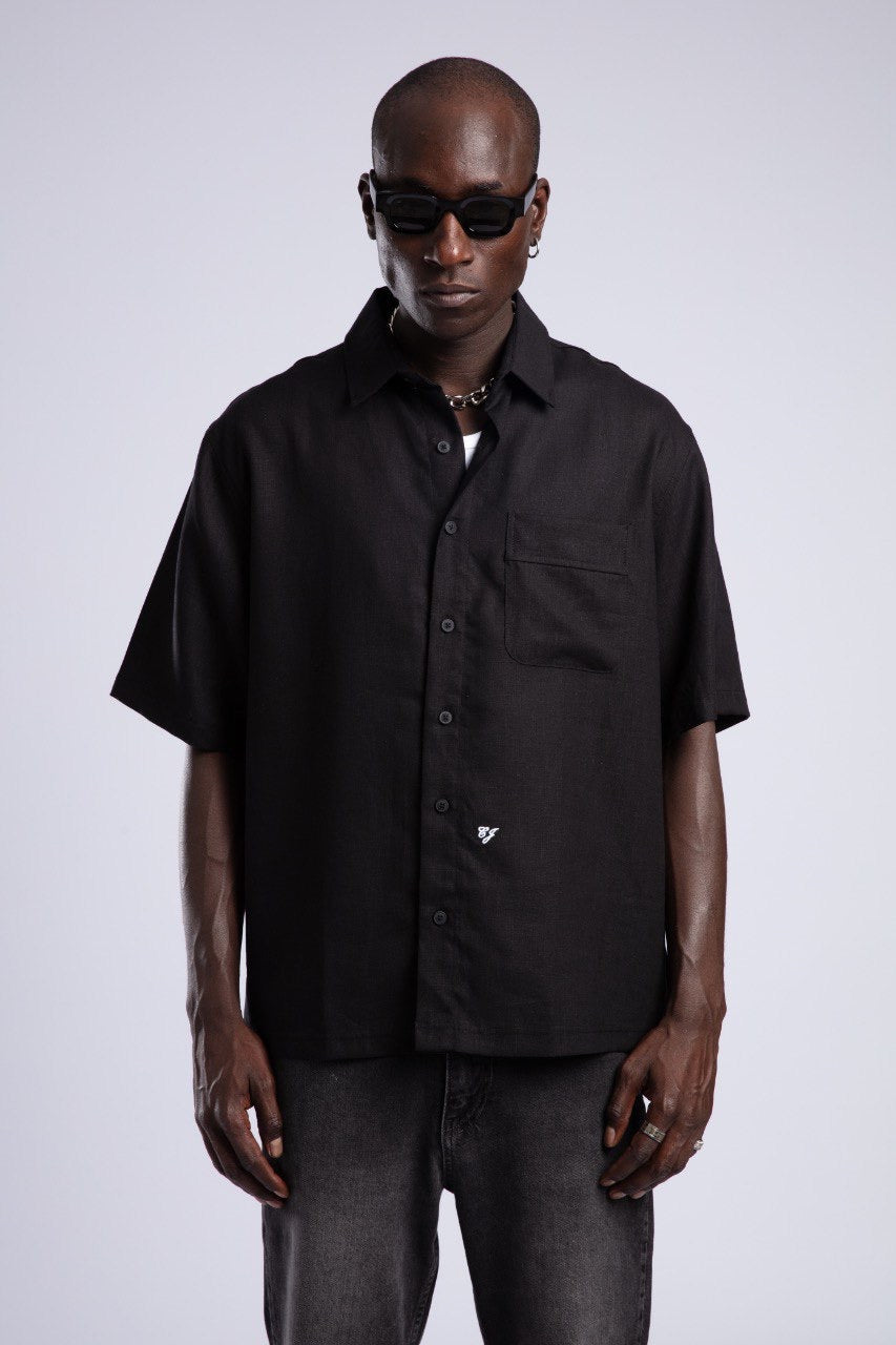 Men's Black Short Sleeve Shirt