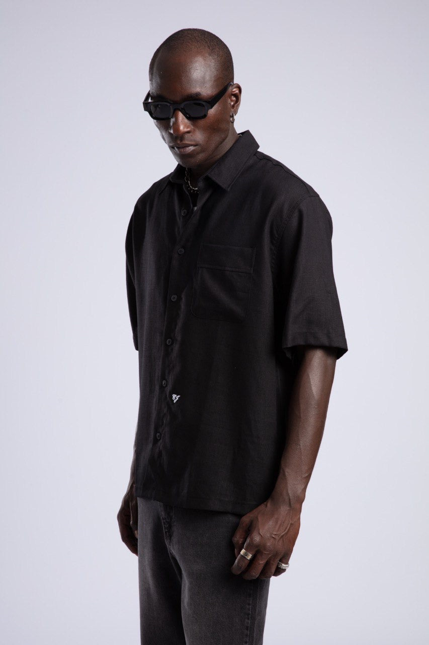 Men's Black Short Sleeve Shirt