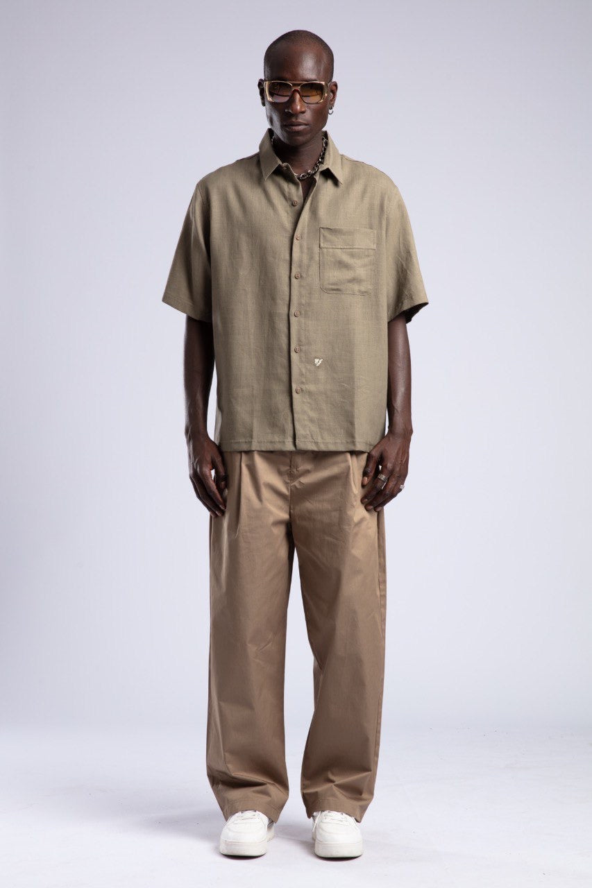 Men's Olive Short Sleeve Shirt