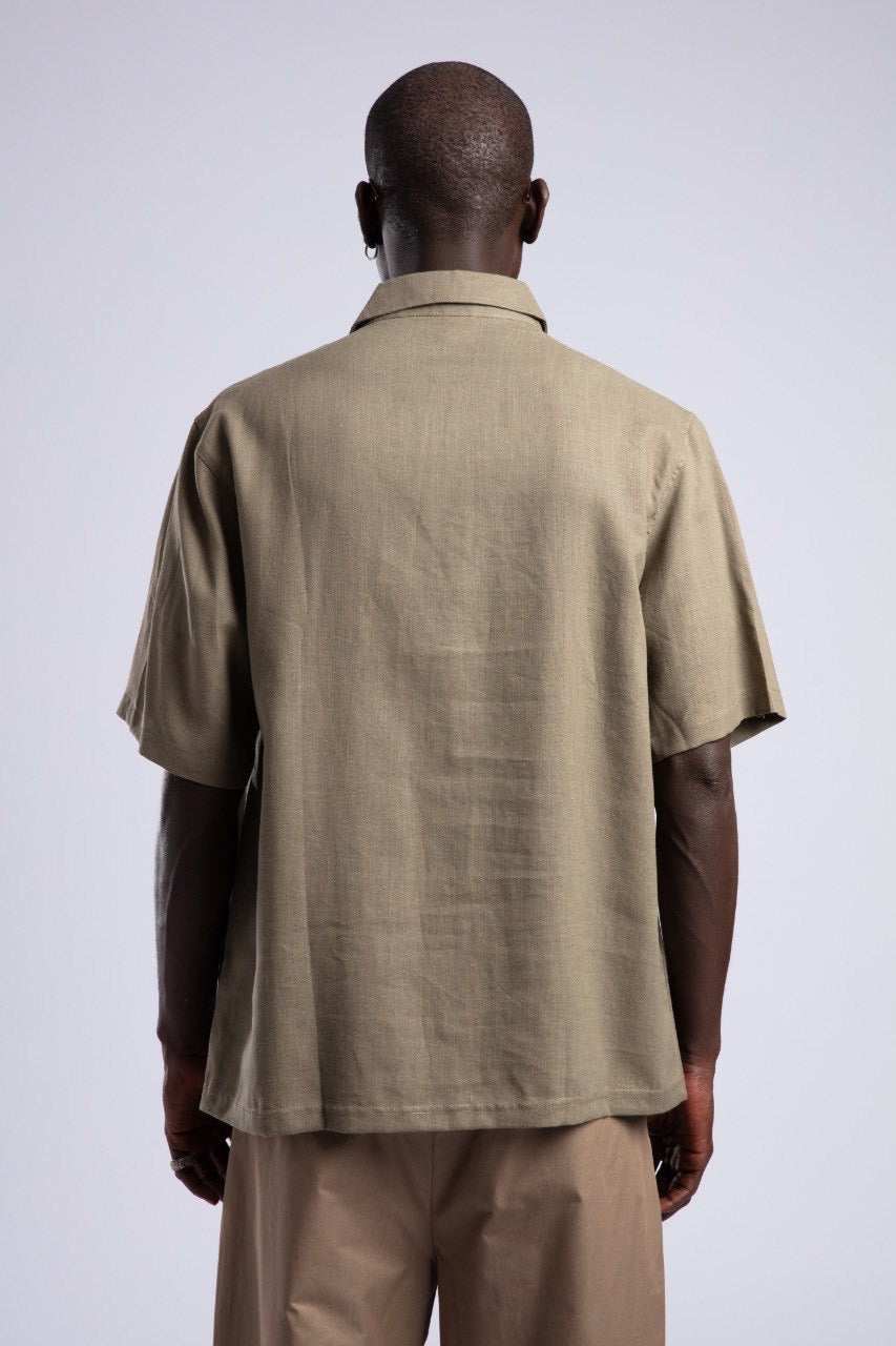Men's Olive Short Sleeve Shirt