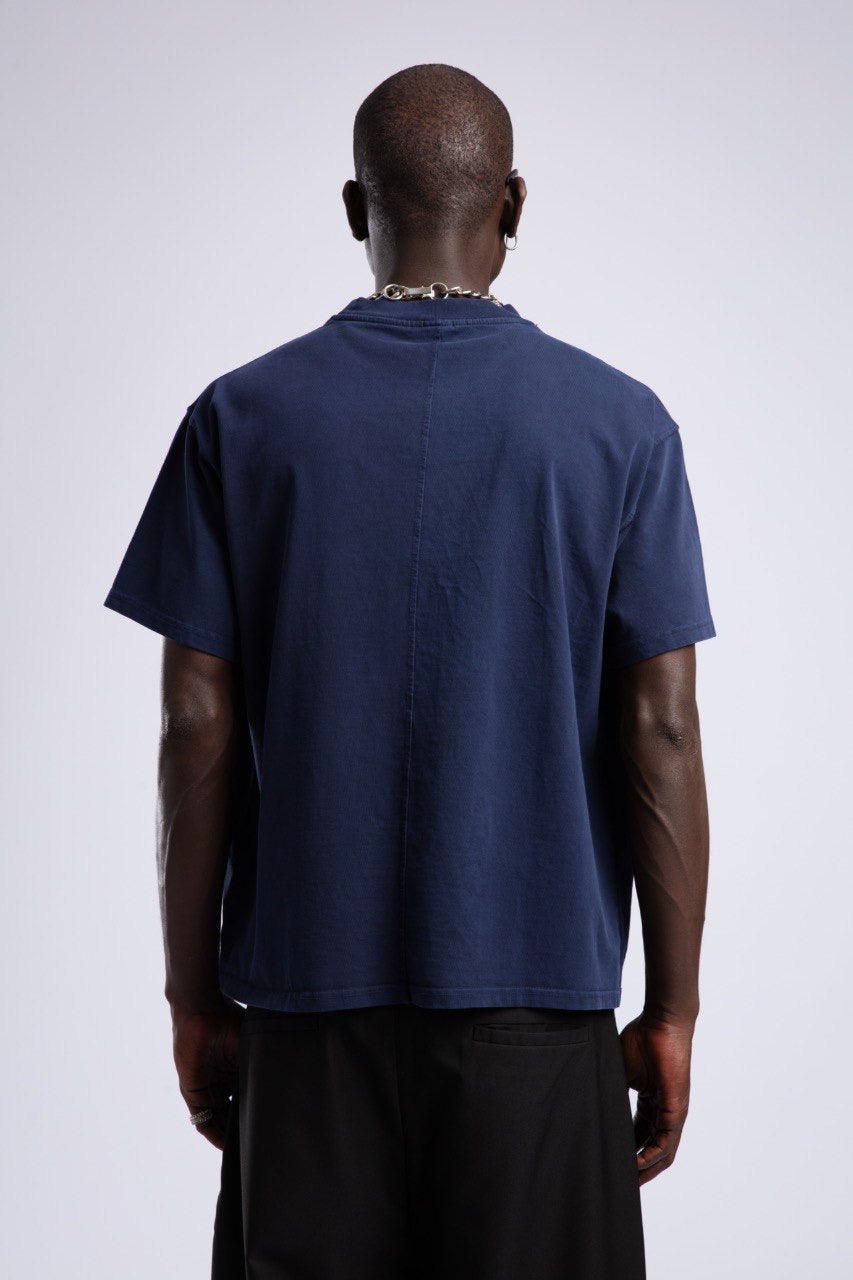 Navy Blue T-Shirt with Bold C Logo Print Design