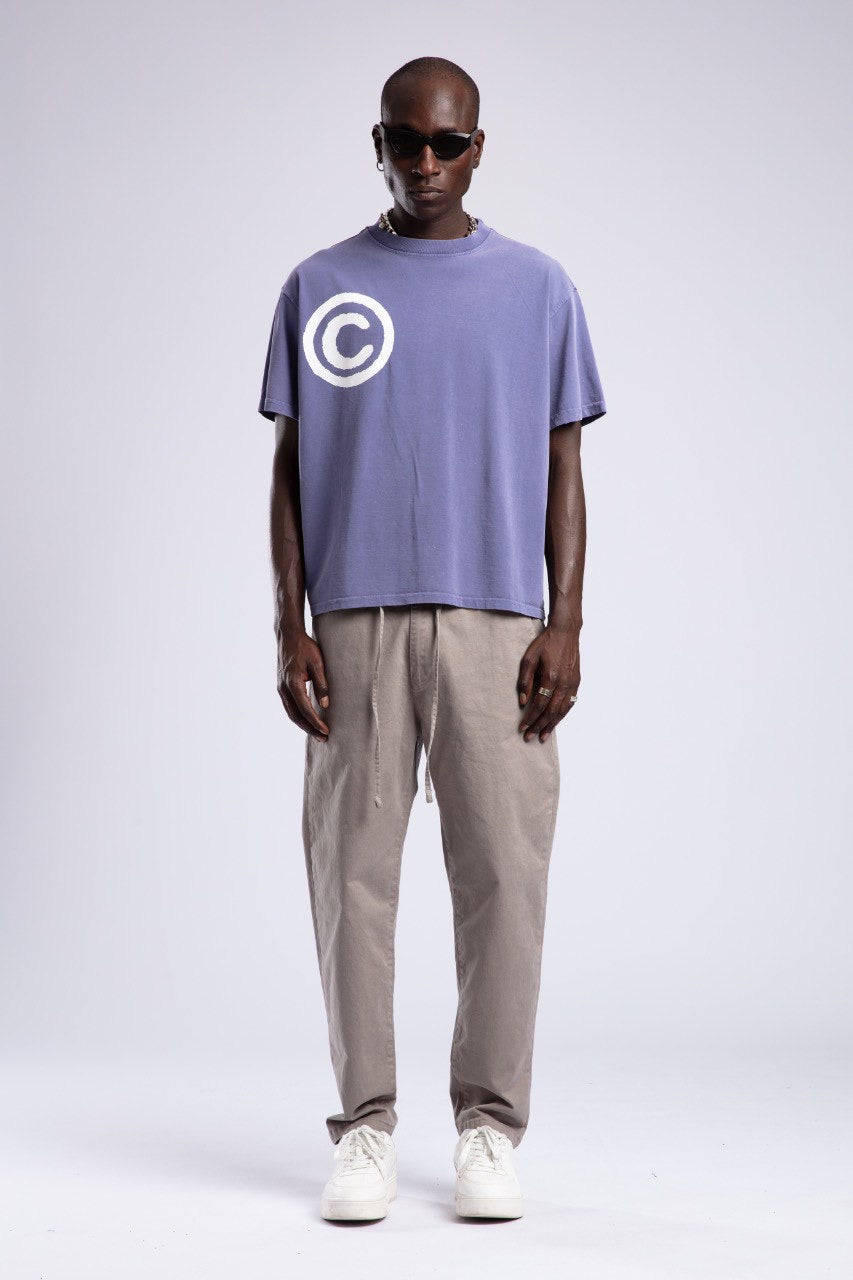 Purple Graphic Oversized Tee – Bold C Logo Shirt