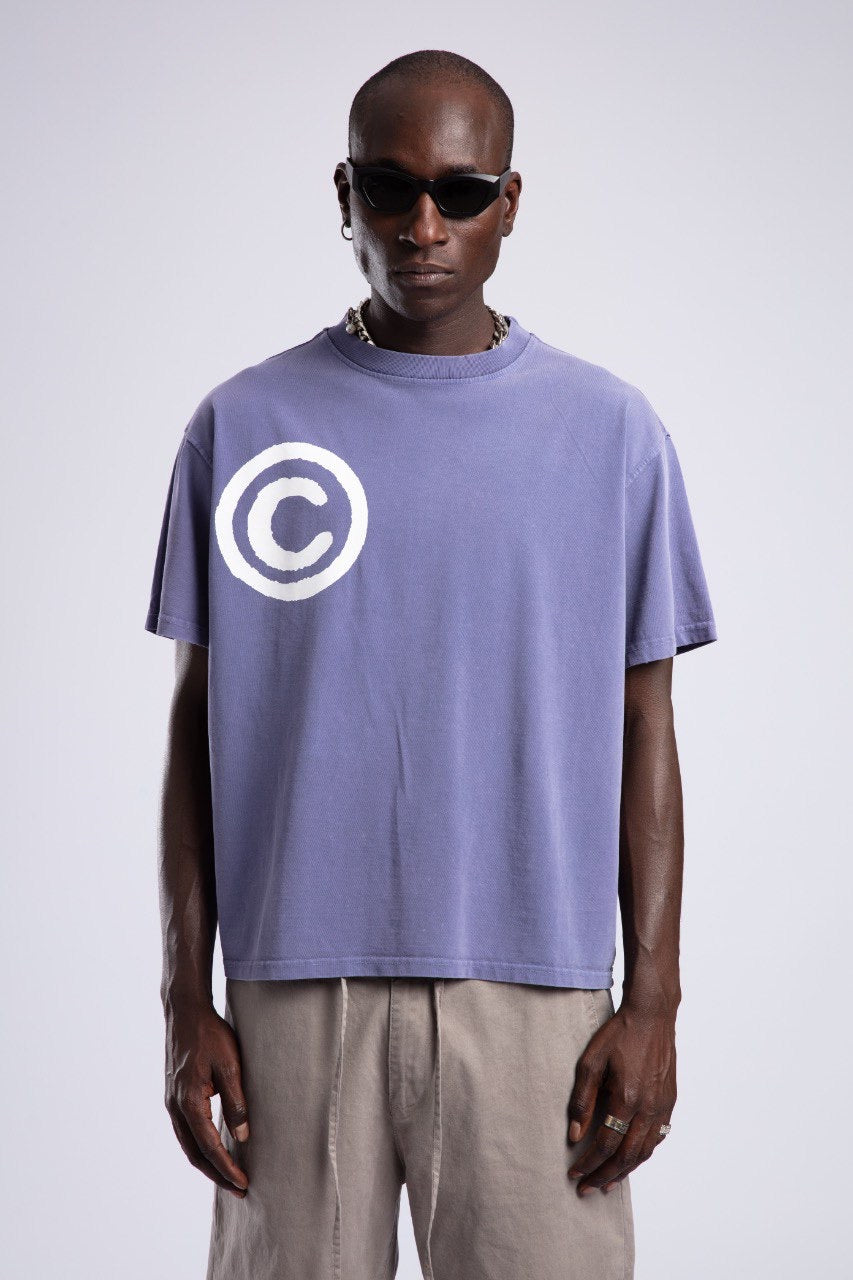 Purple Relaxed T-Shirt with Bold C Logo Streetwear Print