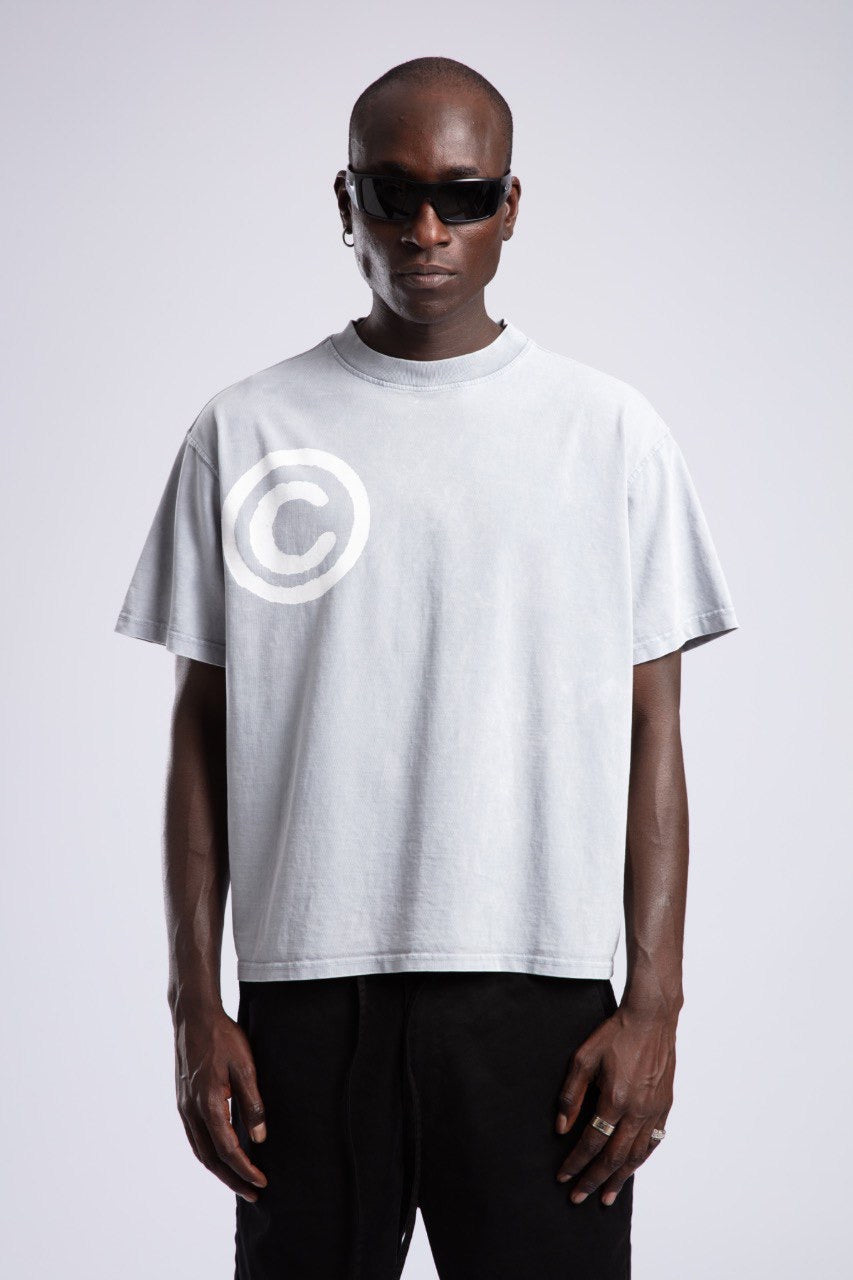 Light Grey T-Shirt with Bold C Logo Streetwear Print