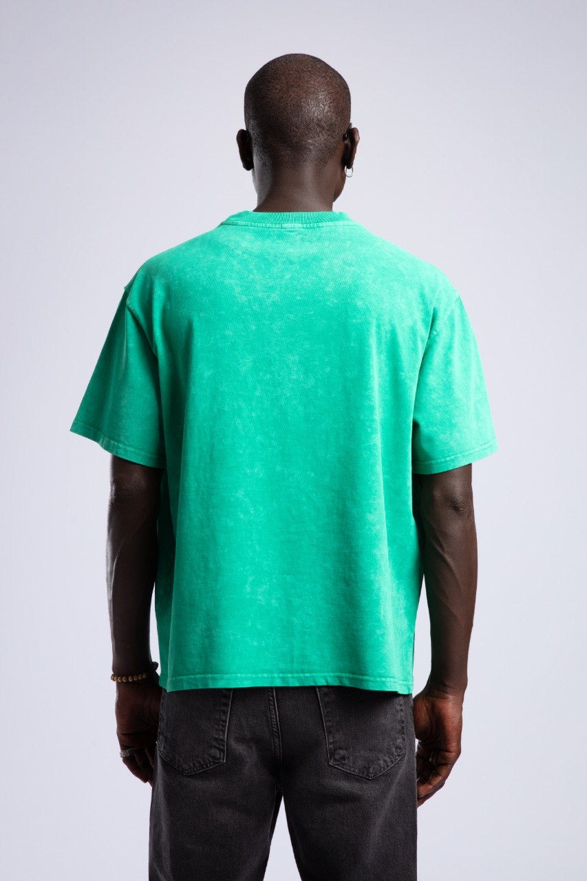 Vibrant Green Relaxed-Fit Casual Streetwear T-Shirt