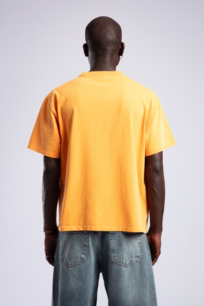 Bright Orange Casual Cotton T-Shirt for Men