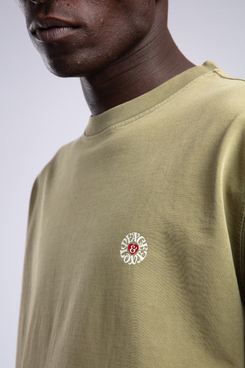 Olive Green Minimalist Oversized Cotton T-Shirt