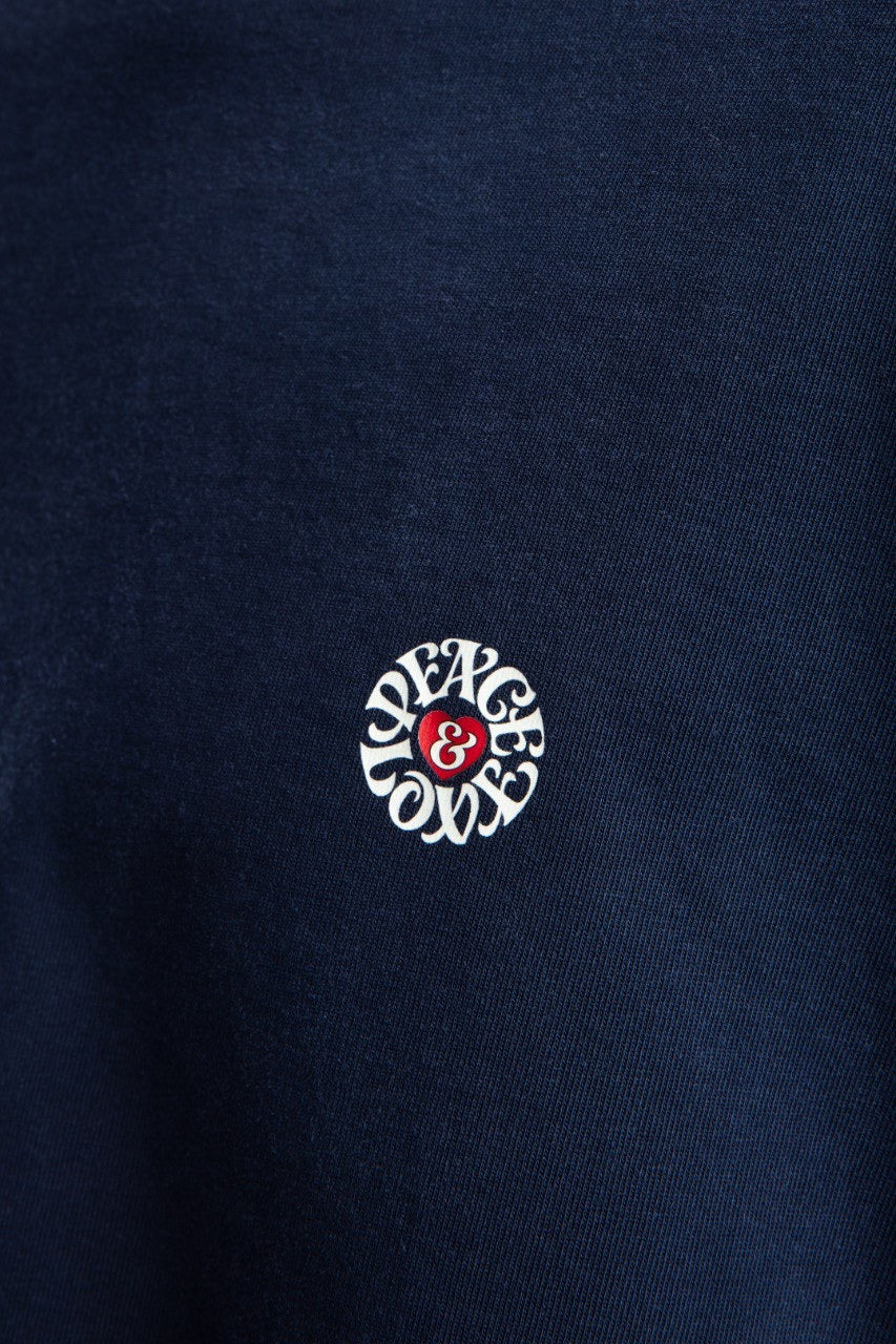 Minimalist Navy Blue Oversized Cotton T-Shirt