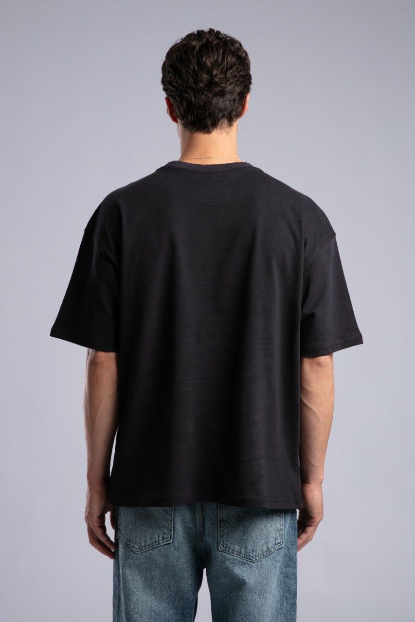 Classic Black Oversized Tee for Men Casual Streetwear