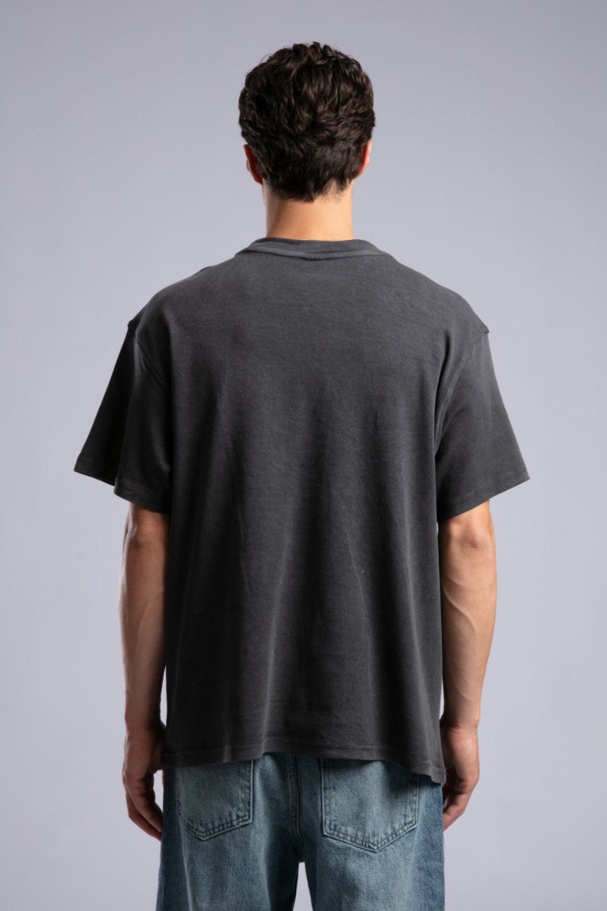 Graphic Logo Black Oversized Tee for Men Streetwear