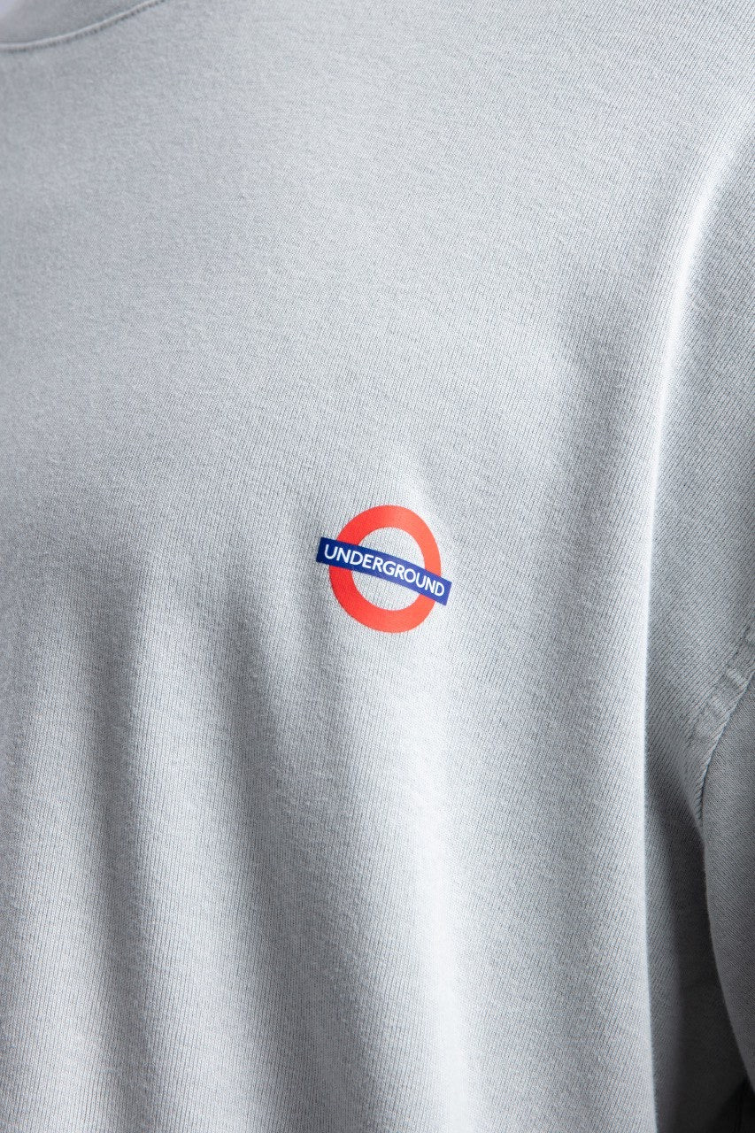 Minimal Logo Light Gray Oversized Tee for Streetwear