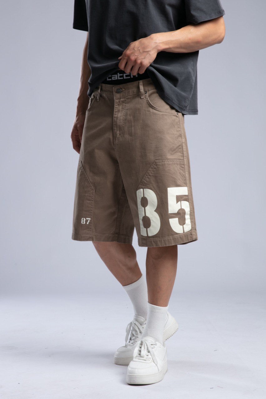 Charcoal Tee & Khaki Cargo Shorts Casual Streetwear
