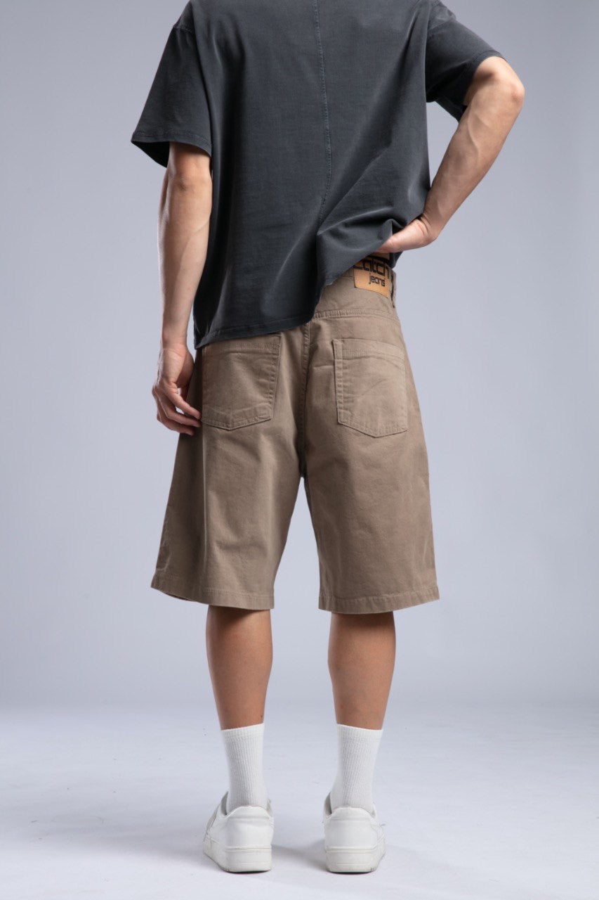 Charcoal Tee & Khaki Cargo Shorts Casual Streetwear