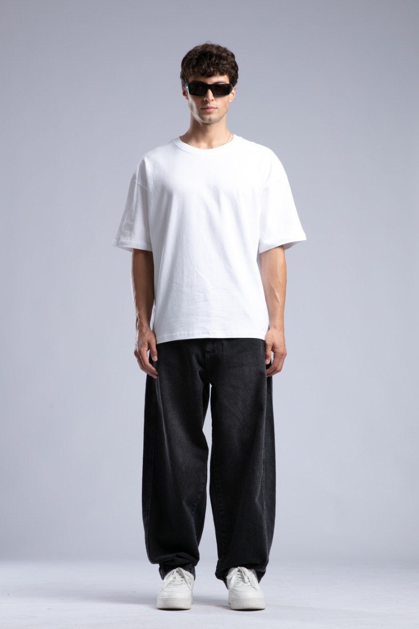 Oversized Black Wide-Leg Jeans for Casual Streetwear