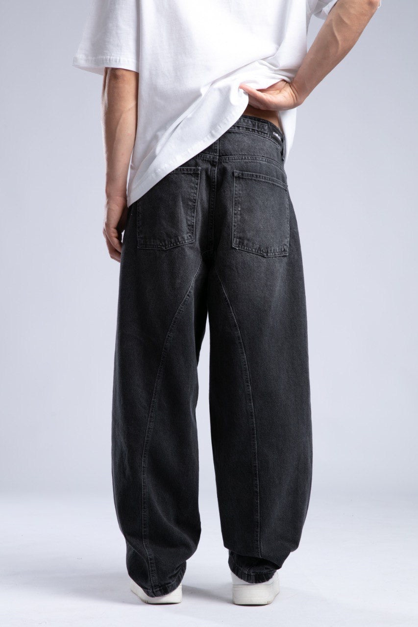 Oversized Black Wide-Leg Jeans for Casual Streetwear