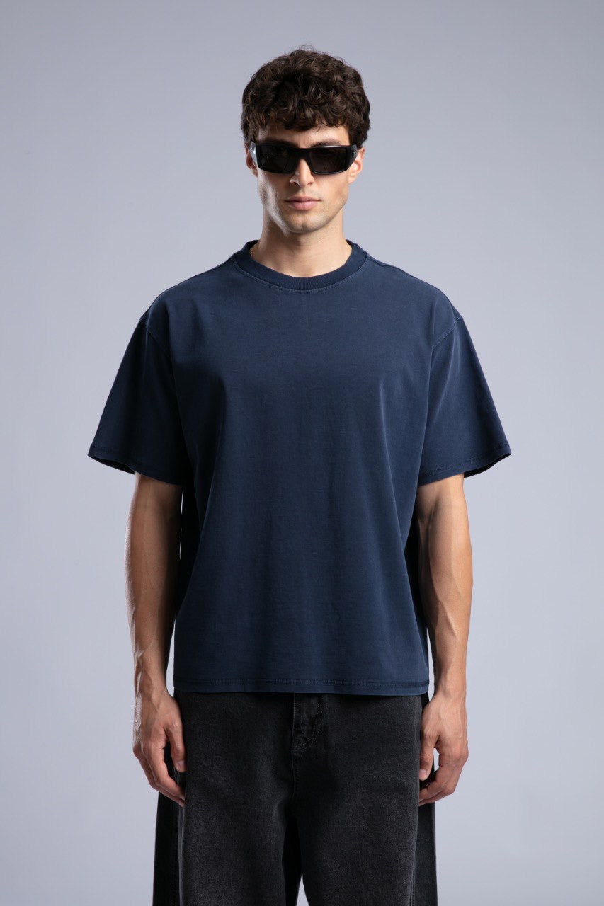 Navy Blue Oversized T-Shirt for Men – Casual Streetwear