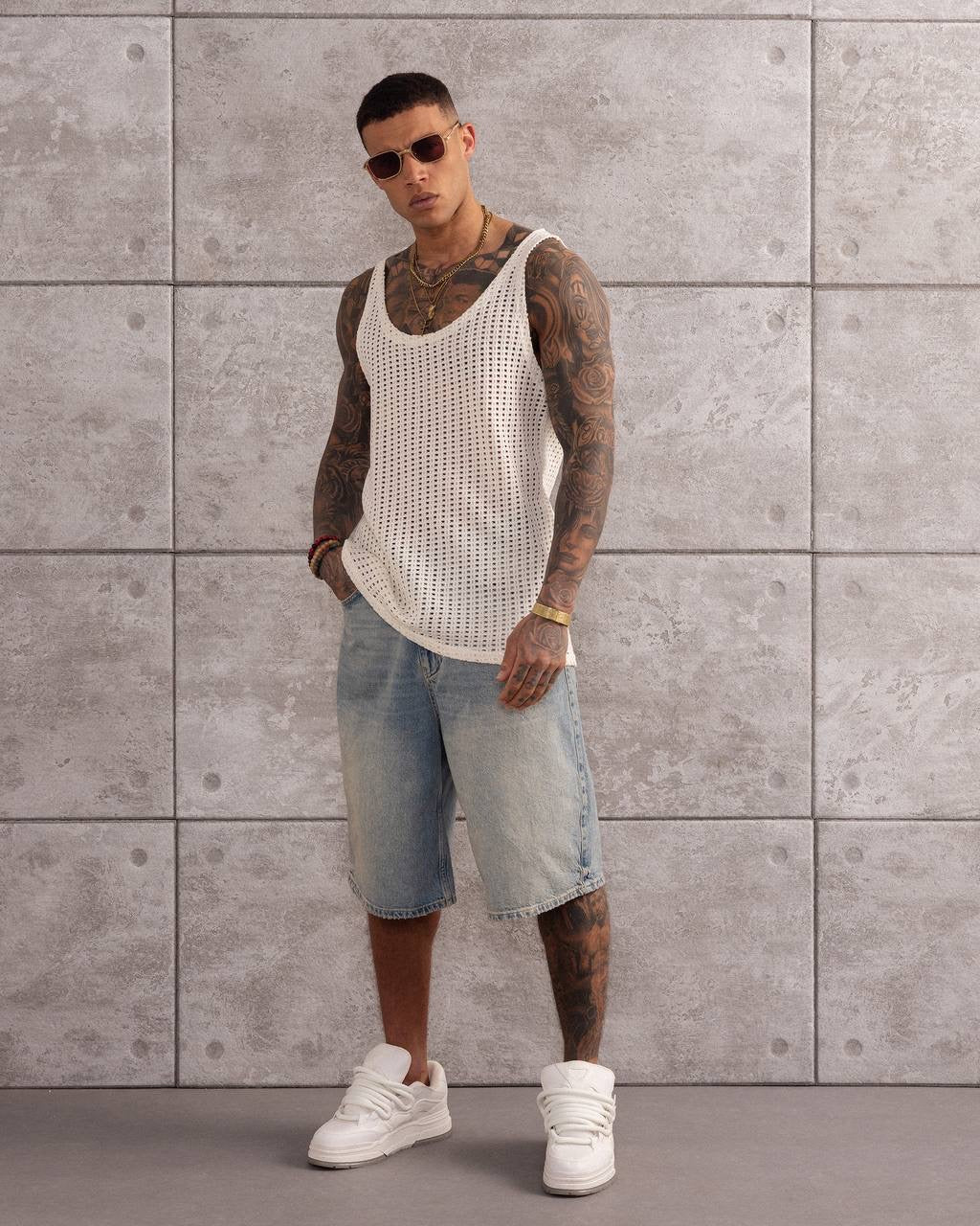 Men's Summer Knit Tank Top – Lightweight Breathable Mesh Style