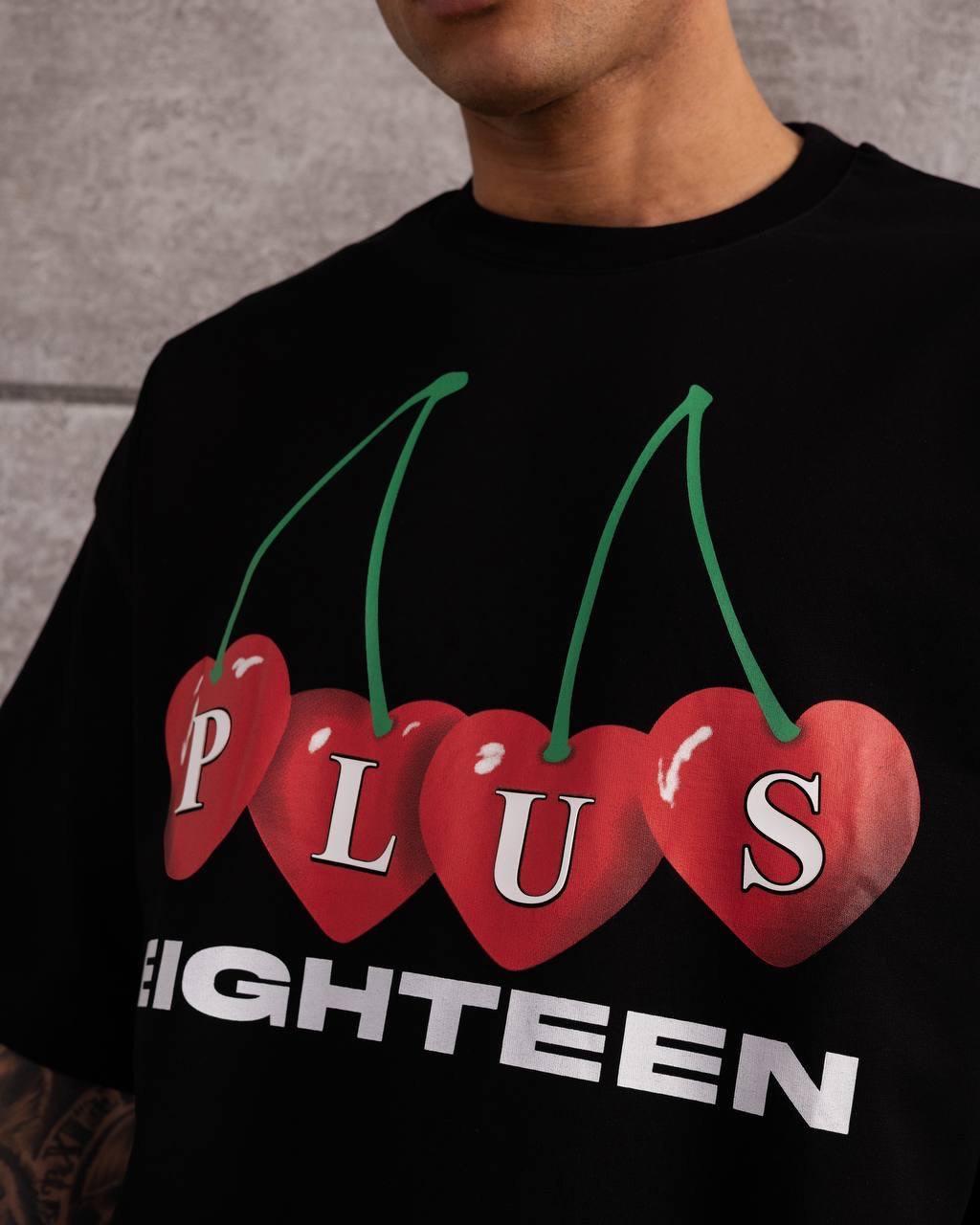 Plus Eighteen Oversized Cherry Graphic T-Shirt