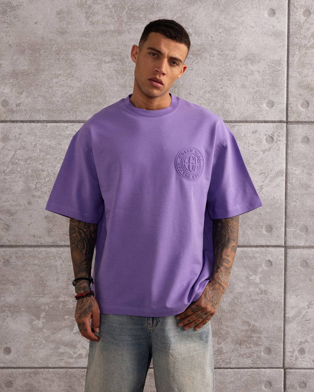 Embossed Back Logo Oversized T-Shirt for Men