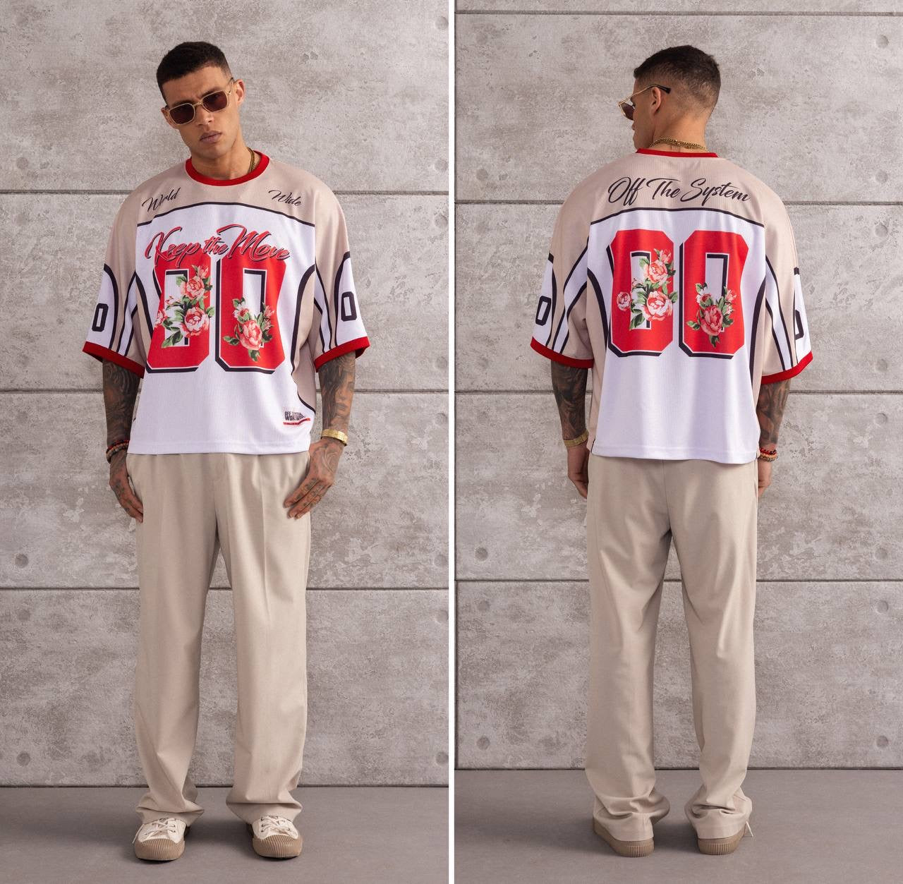 Floral Patchwork Jersey – Casual Streetwear T-Shirt