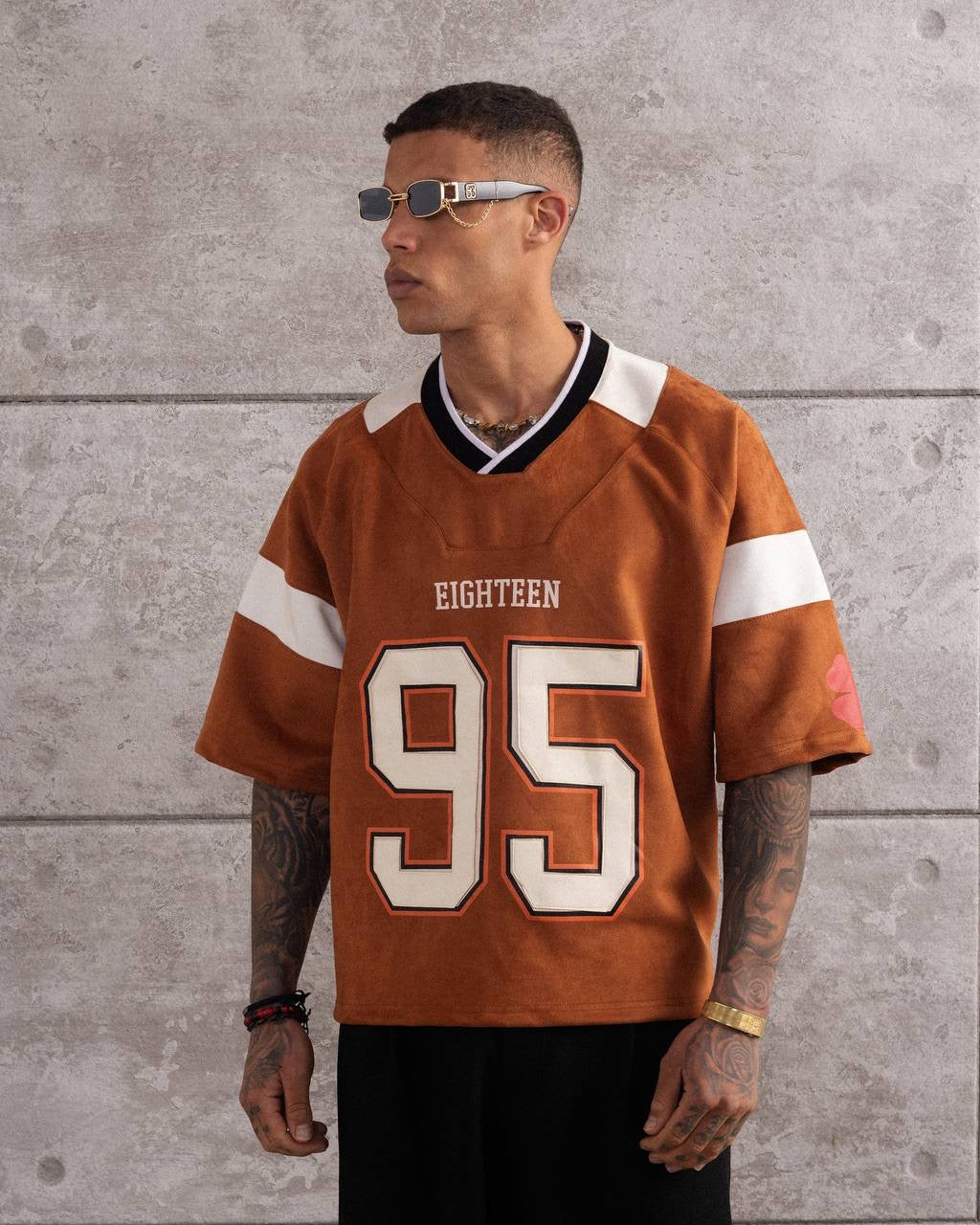 Vintage 95 Patch Football Jersey – Retro Oversized Streetwear T-Shirt
