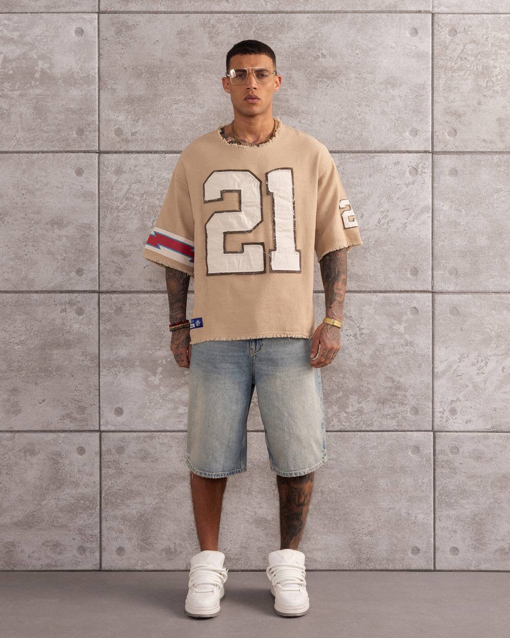 Men’s Streetwear Top with Number 21 Design T-Shirt