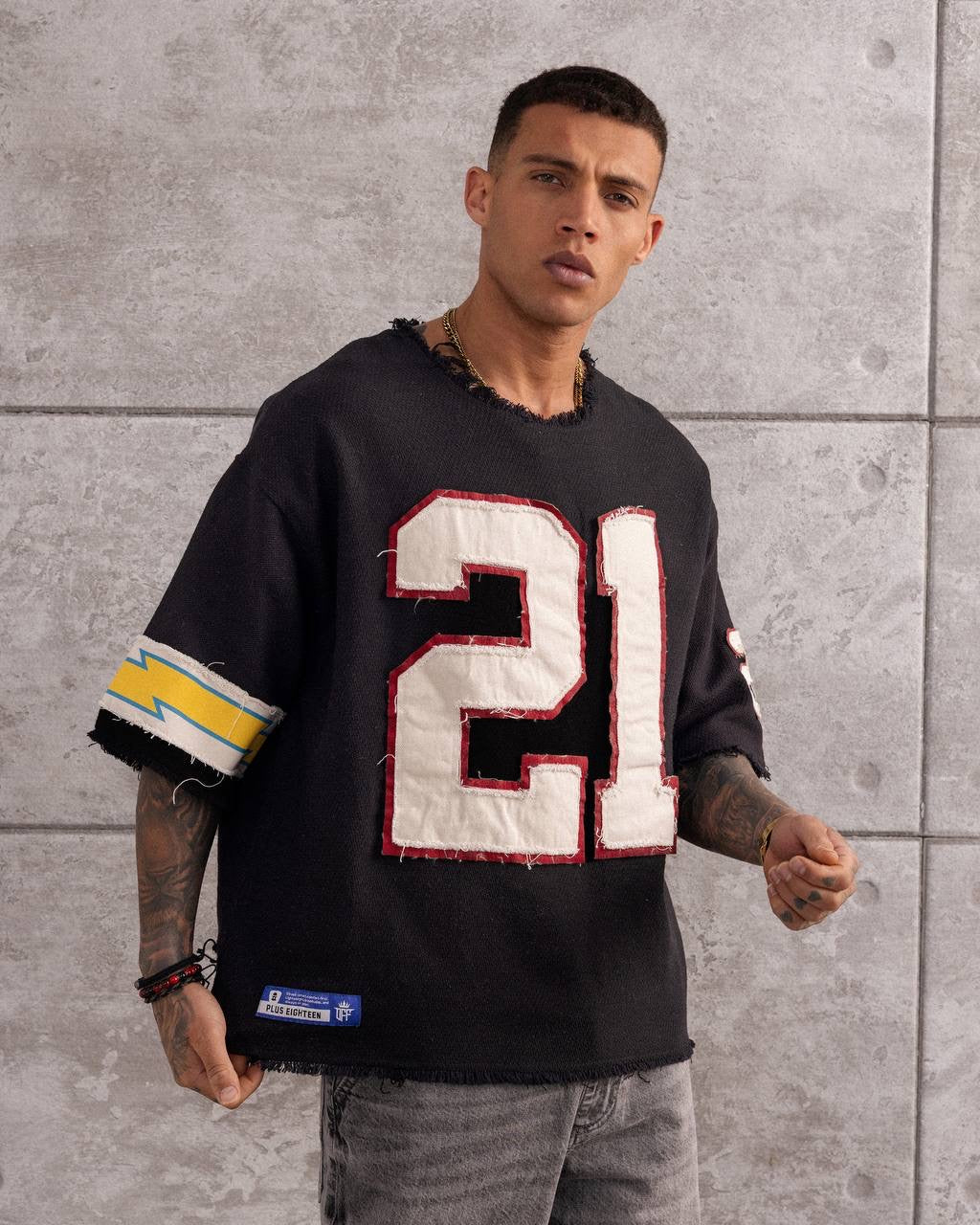 Men’s Streetwear Top with Number 21 Design T-Shirt