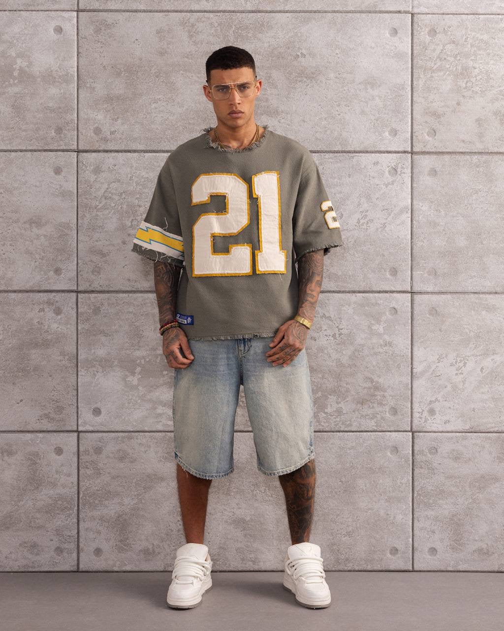 Men’s Streetwear Top with Number 21 Design T-Shirt