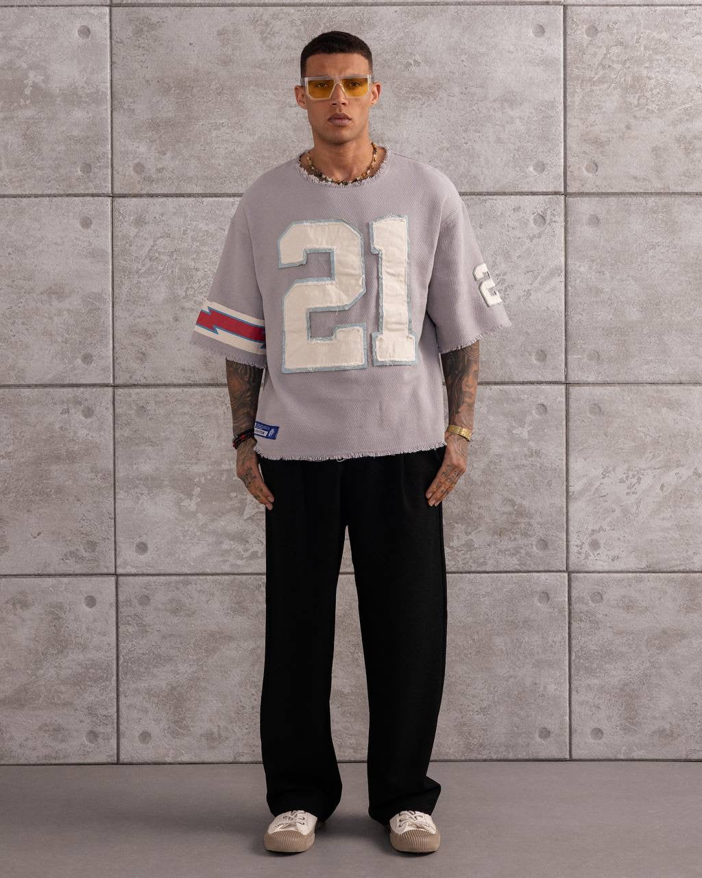 Men’s Streetwear Top with Number 21 Design T-Shirt