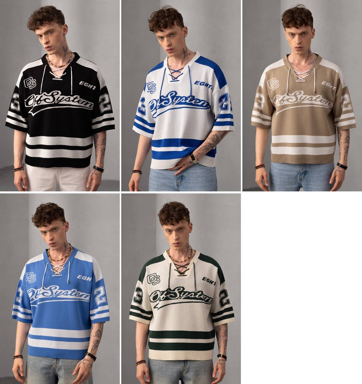 Oversized Varsity Knit Jersey – Retro Sportswear Street Top