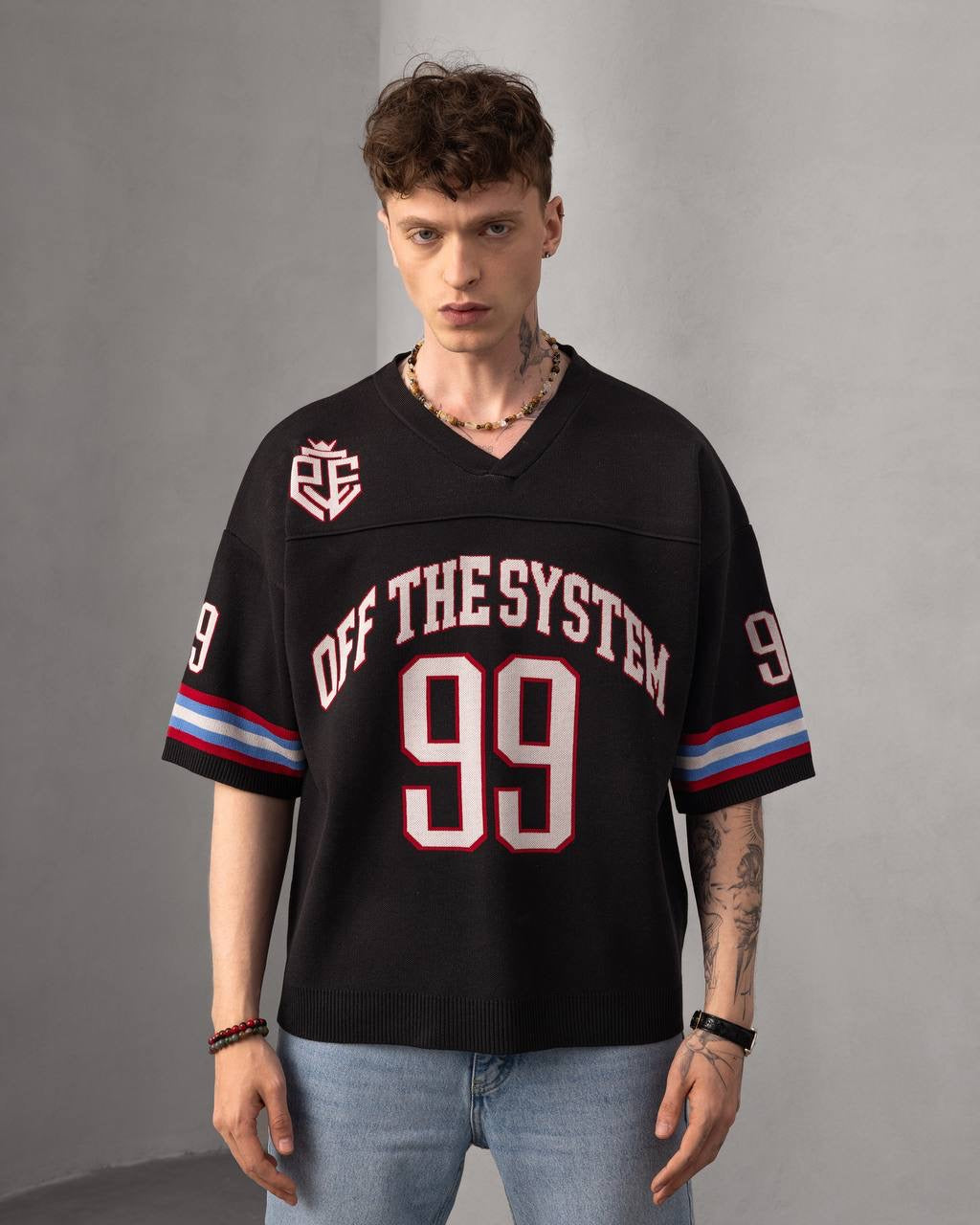Off-The-System 99 Oversized Varsity T-Shirt – Unisex Streetwear