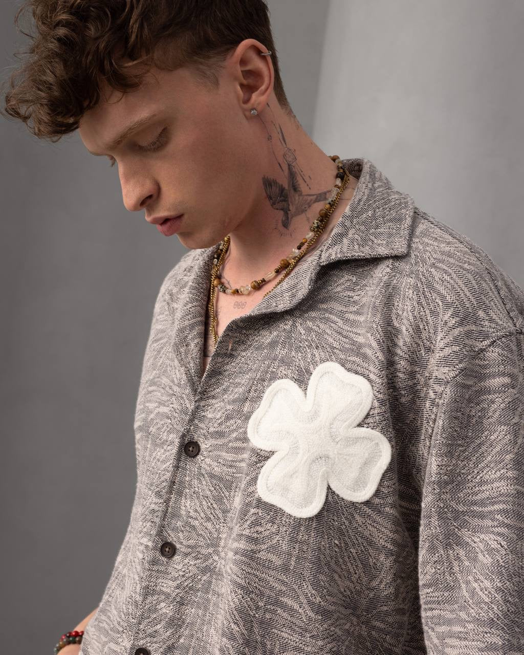 Clover Patch Button-Up Shirt – Men's Casual Summer Top