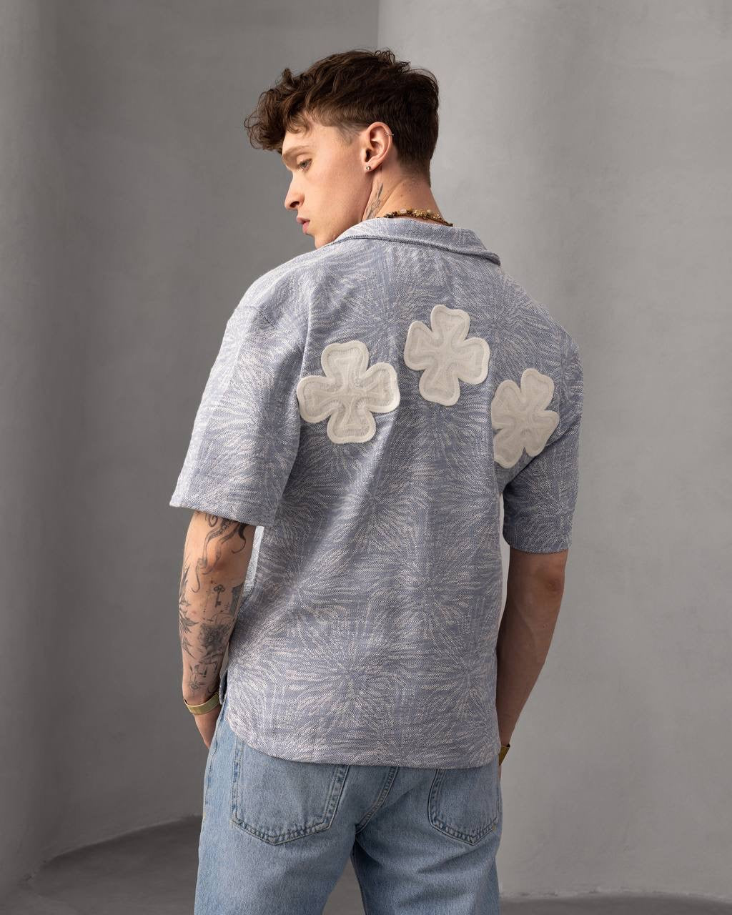 Clover Patch Button-Up Shirt – Men's Casual Summer Top