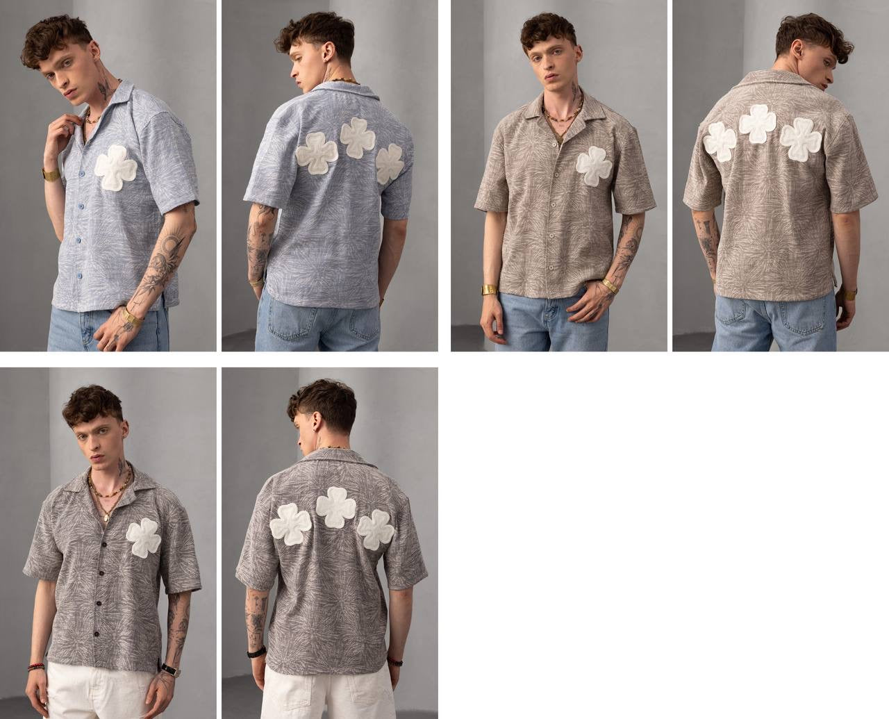 Clover Patch Button-Up Shirt – Men's Casual Summer Top