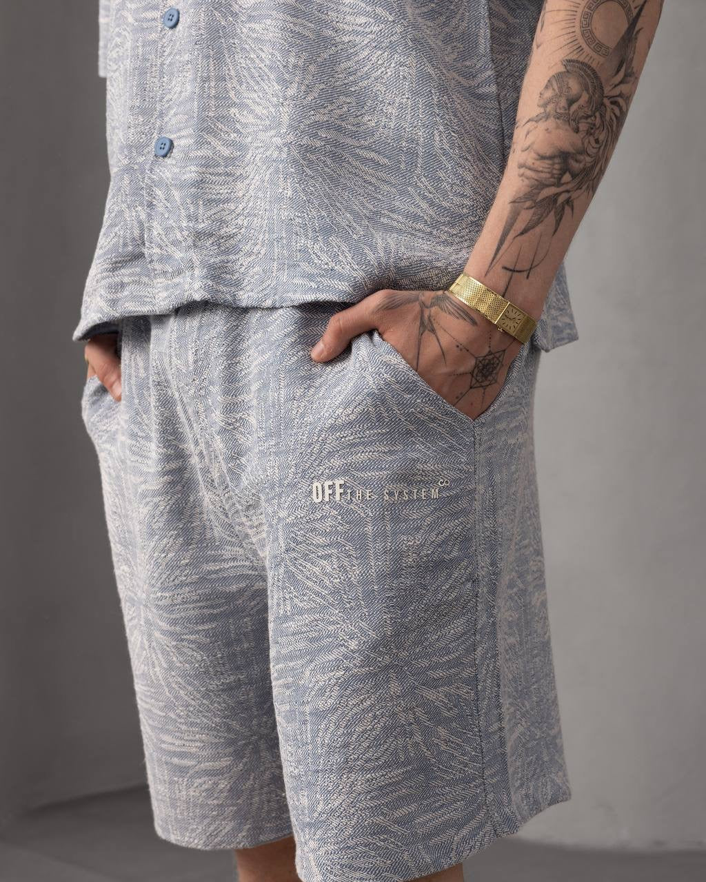 Floral Print Button-Up Shirt and Shorts Set