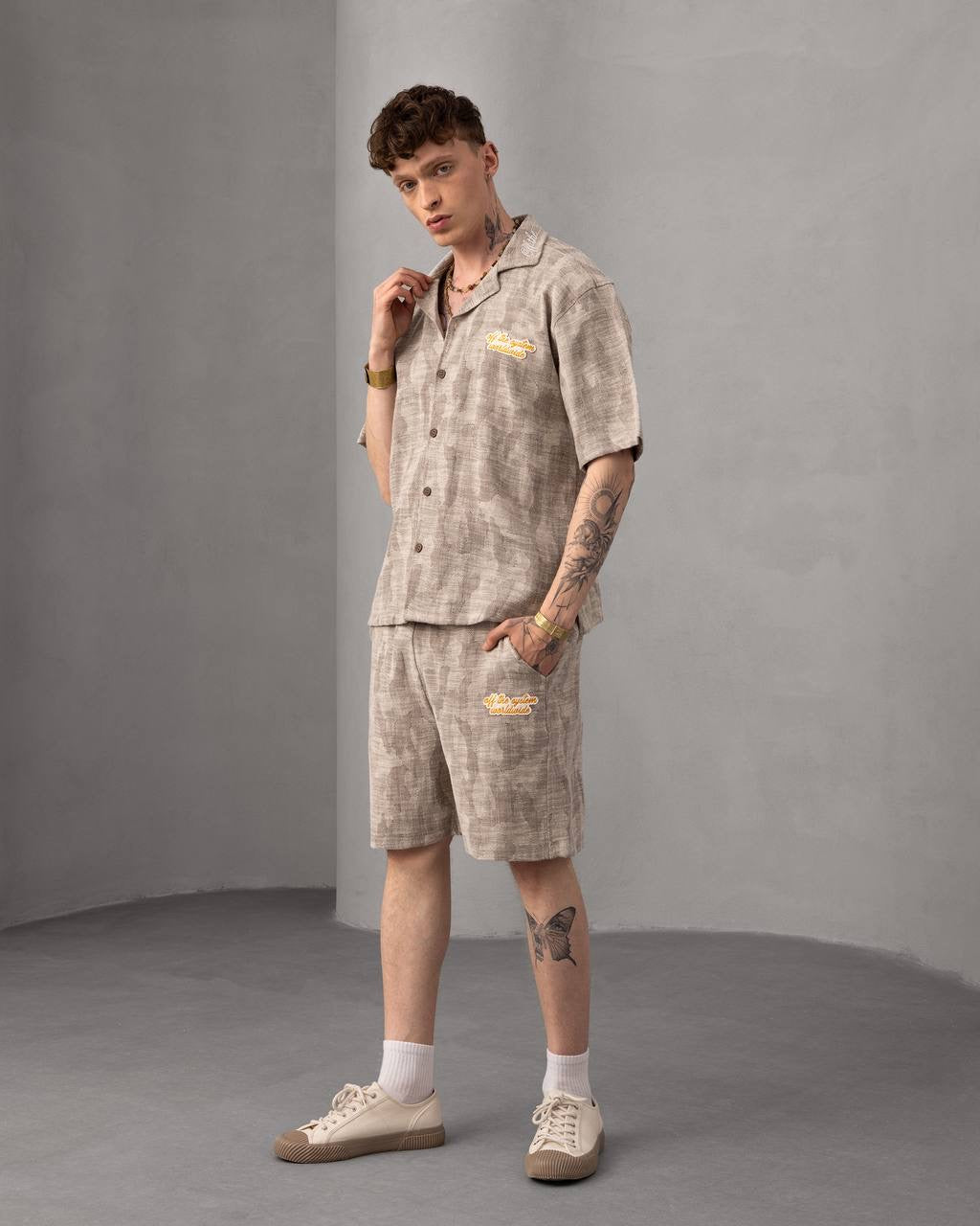 Men's Casual Floral Print Short Sleeve Shirt & Shorts Set