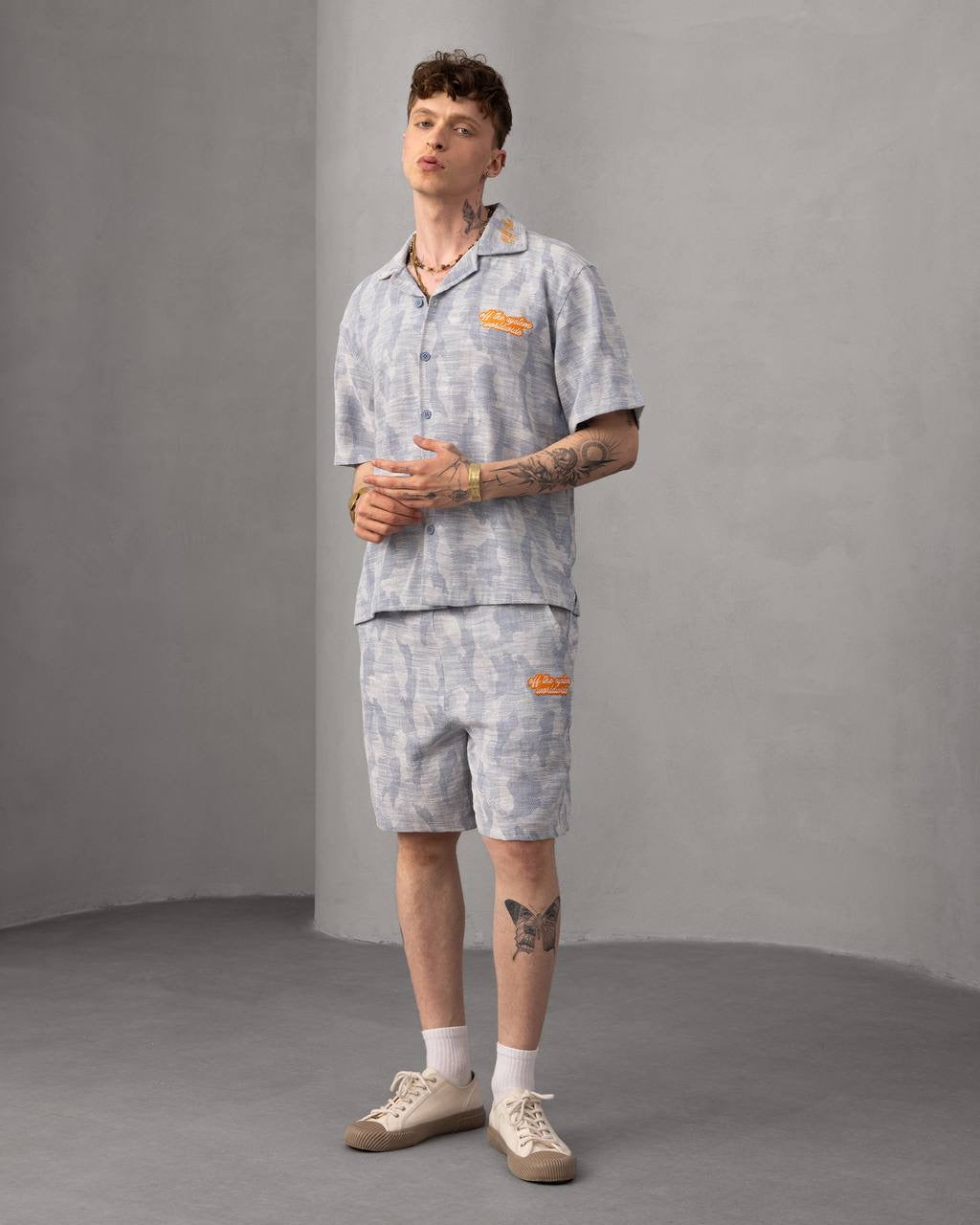 Men's Casual Floral Print Short Sleeve Shirt & Shorts Set