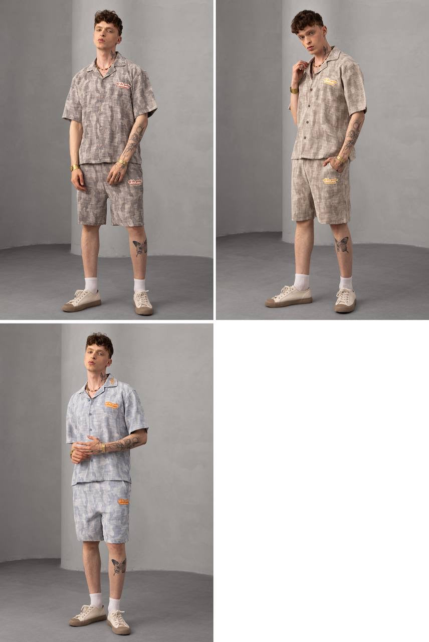 Men's Casual Floral Print Short Sleeve Shirt & Shorts Set
