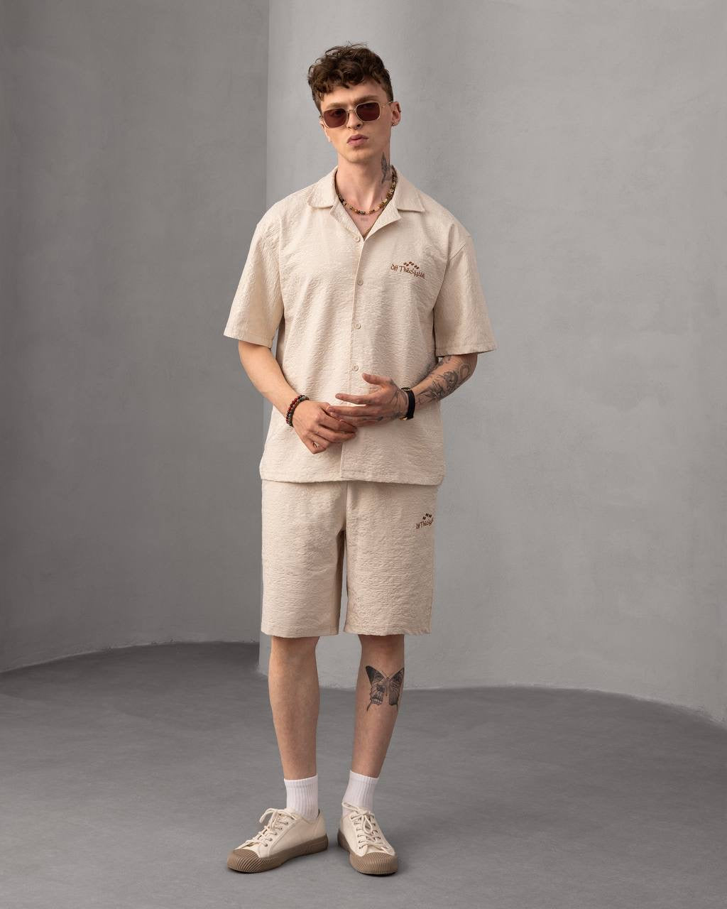 Men's Relaxed Fit Stylish Summer Outfit Casual Two-Piece Shirt & Shorts Set