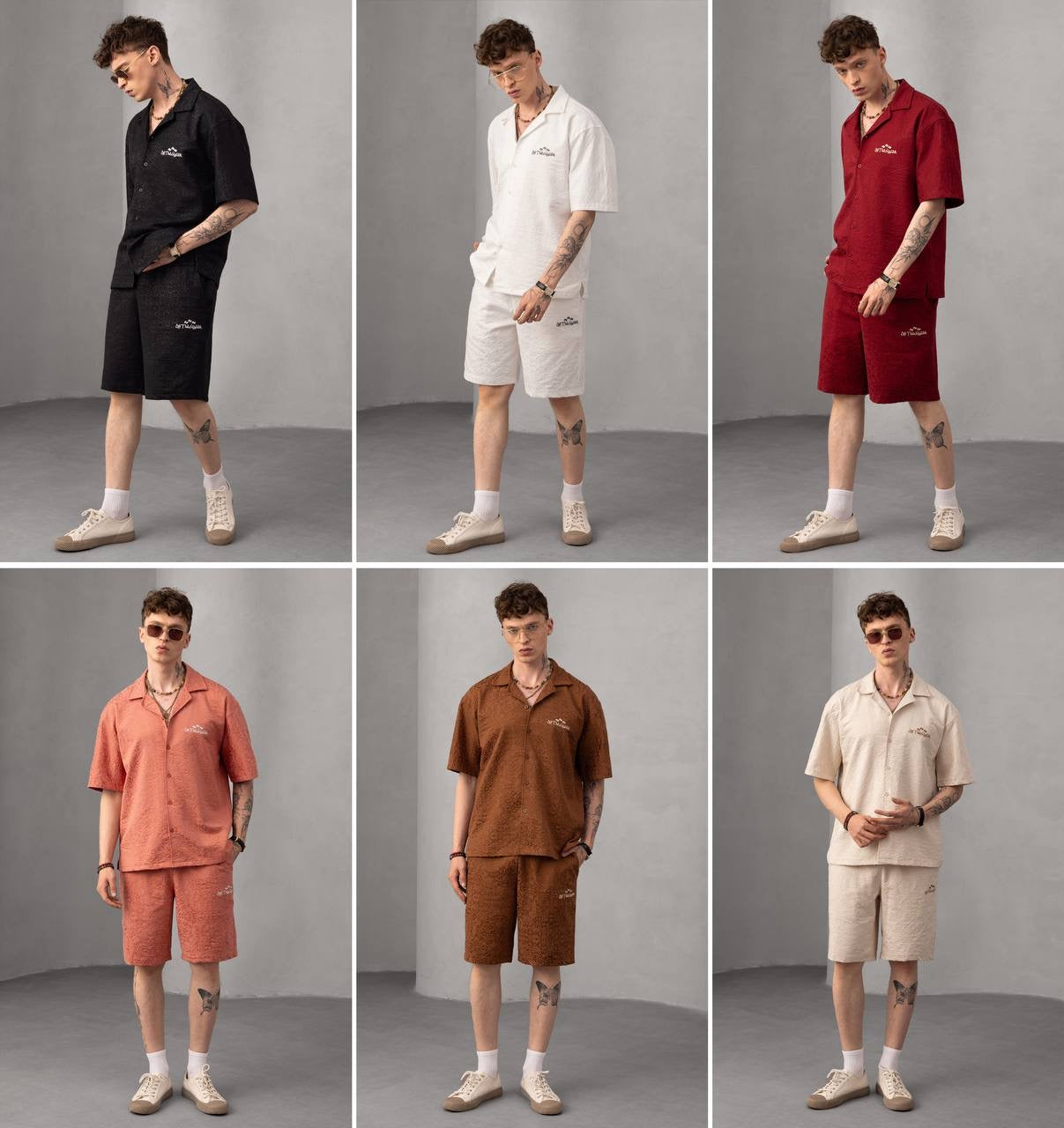 Men's Relaxed Fit Stylish Summer Outfit Casual Two-Piece Shirt & Shorts Set