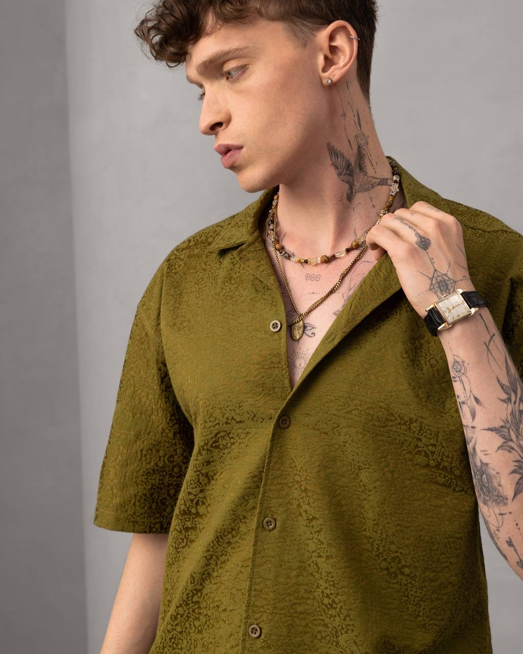 Men’s Casual Summer Shirt with Embroidered Logo